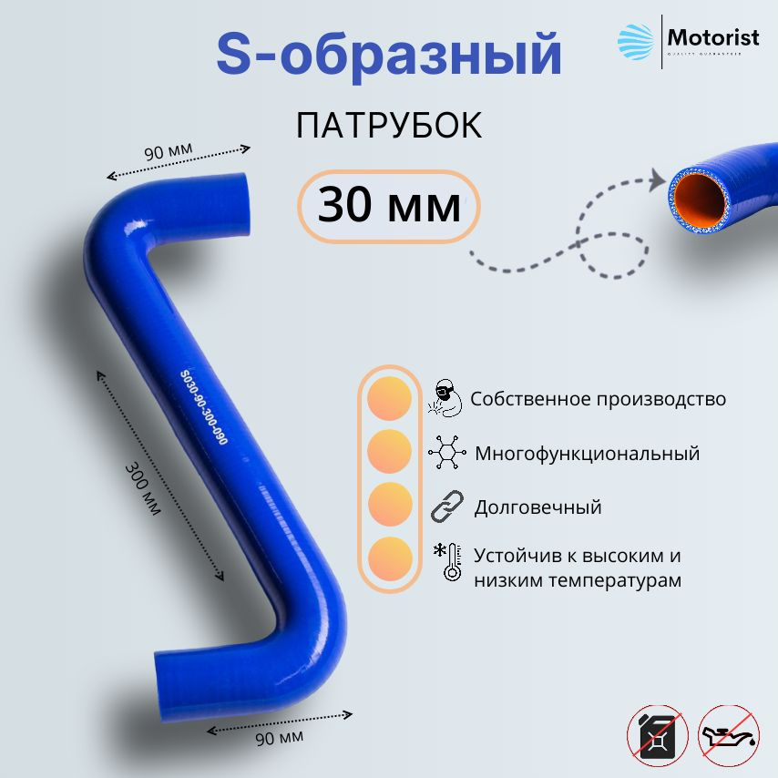 Motorist Патрубок охлаждения, 300 мм, арт. S030-90-300-090 #1