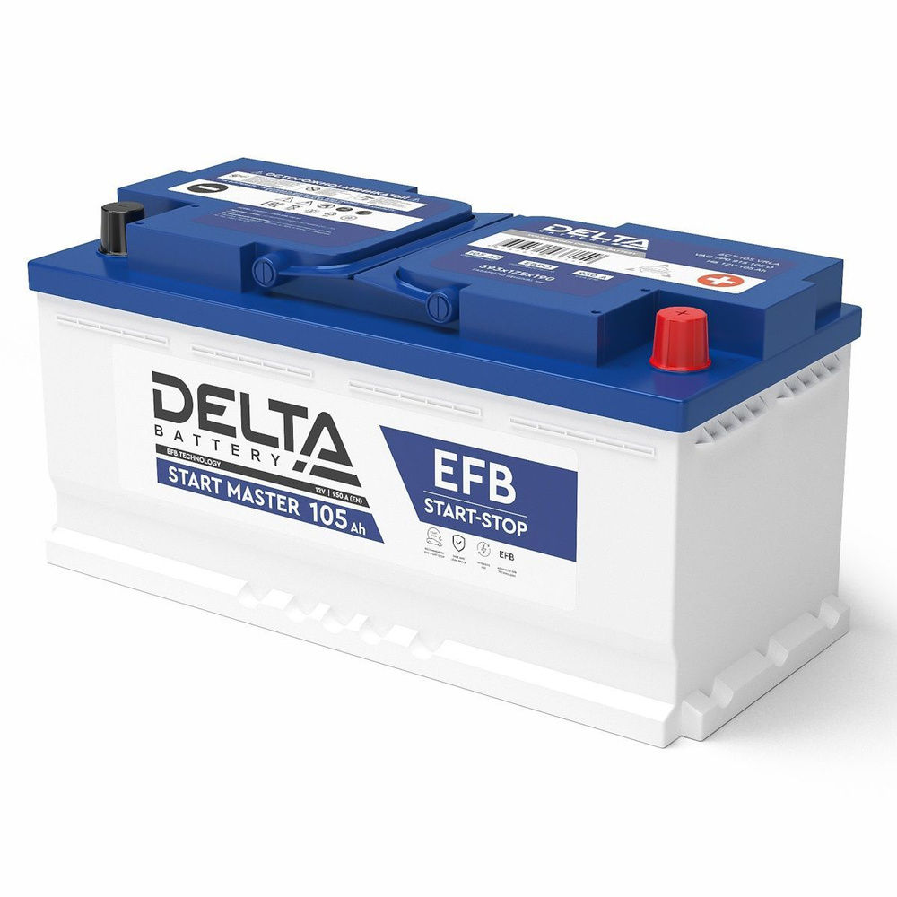 Delta Battery Аккумулятор автомобильный, 105 А•ч, Обратная ...
