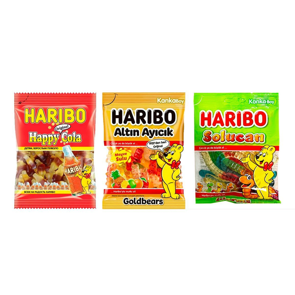 Мармелад Жевательный Haribo Набор Из Трех Вкусов По 80гр, Турция  #1