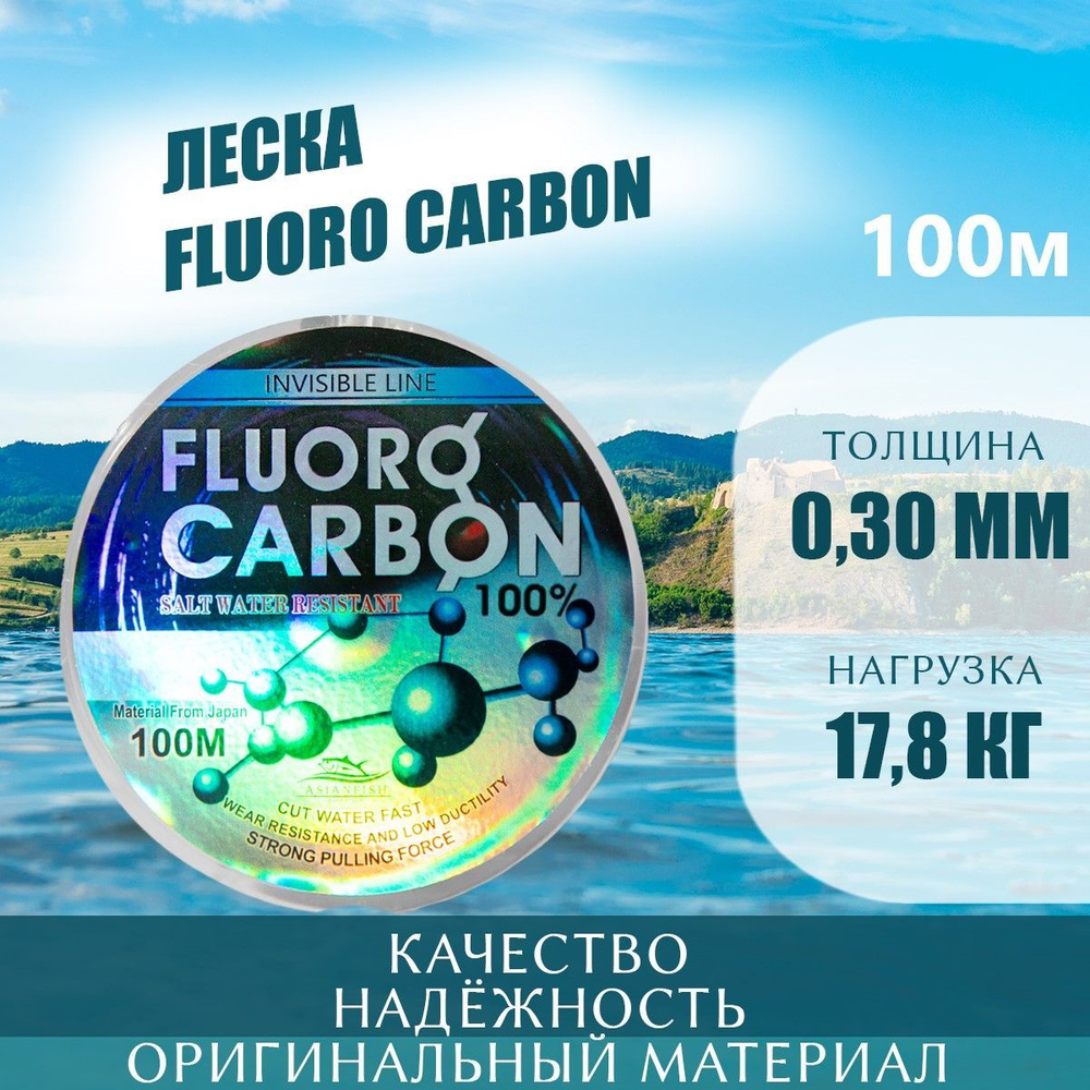 Леска для рыбалки FLUORO CARBON 100m 0.30 #1