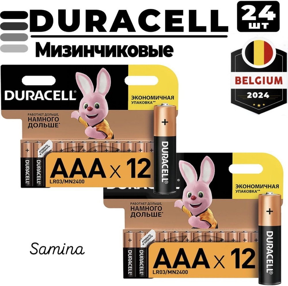 Duracell Батарейка AAA, L (щелочной) тип, 1,5 В, 24 шт #1