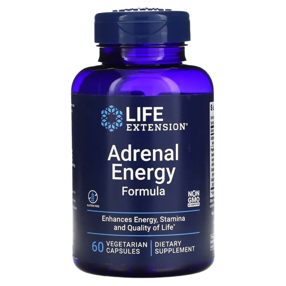 Life Extension Adrenal energy, Адаптогены / Ноотропы 60 капсул #1