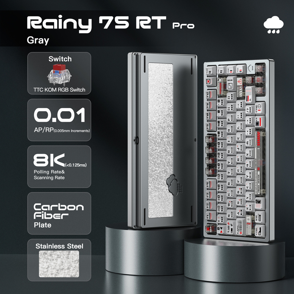 WOBKEY Игровая клавиатура проводная Rainy 75 RT/HE, Английская