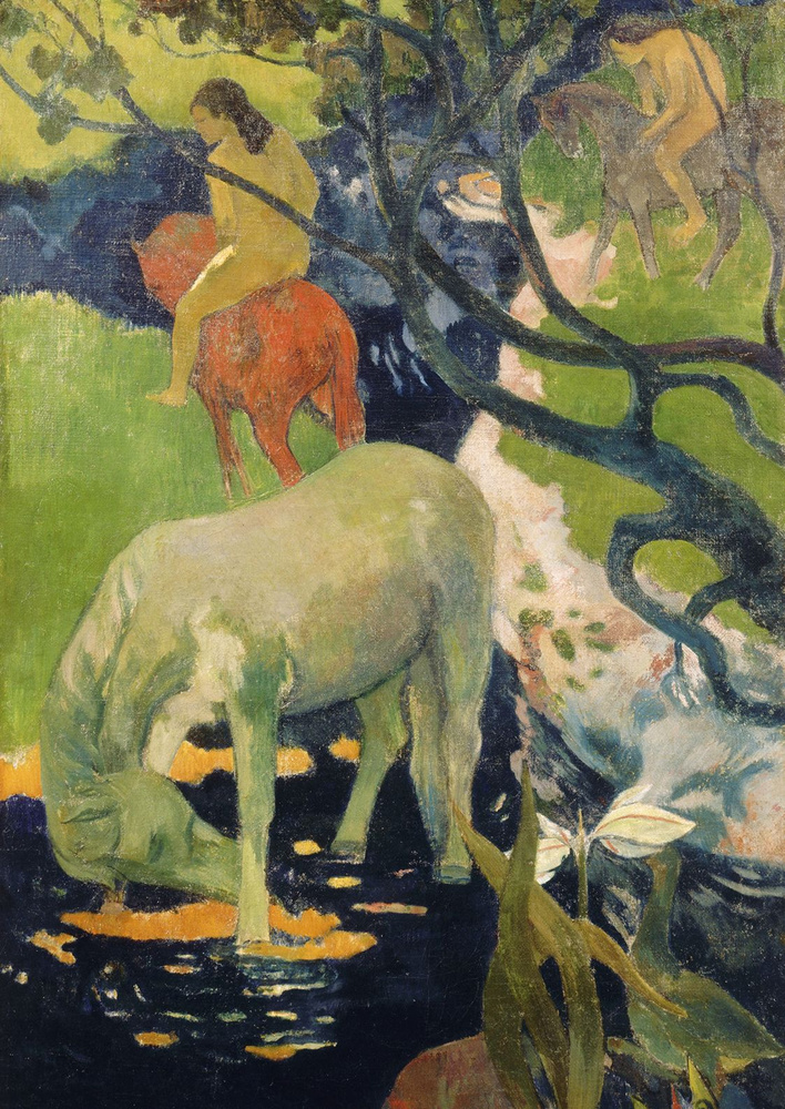 Постер. Поль Гоген. Белая лошадь. Формат А3. #1