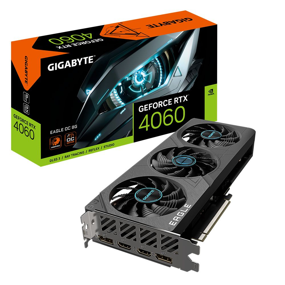 Видеокарта Gigabyte GeForce RTX 4060, 8 ГБ PCI Express 4.0