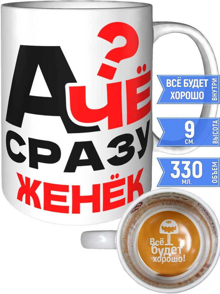 Кружка А чё сразу Женёк? - внутри всё будет хорошо #1
