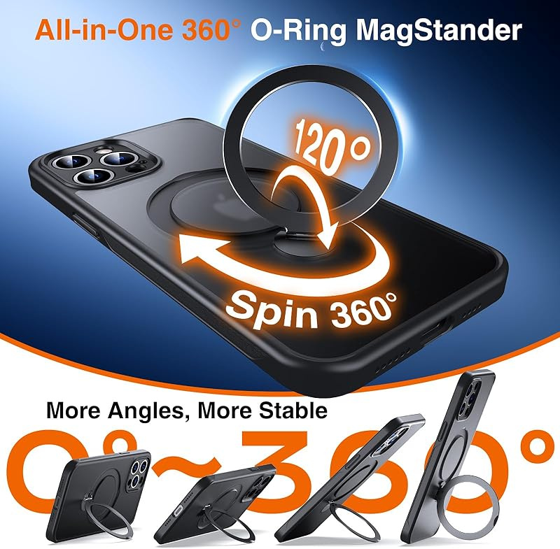 360 Чехол для iPhone 14 Pro Max с магнитным кольцом и подставкой MagStander <Совместимость с MagSafe><360> #1