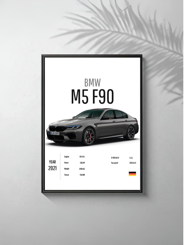 Интерьерный постер BMW M5F90 / БМВ #1