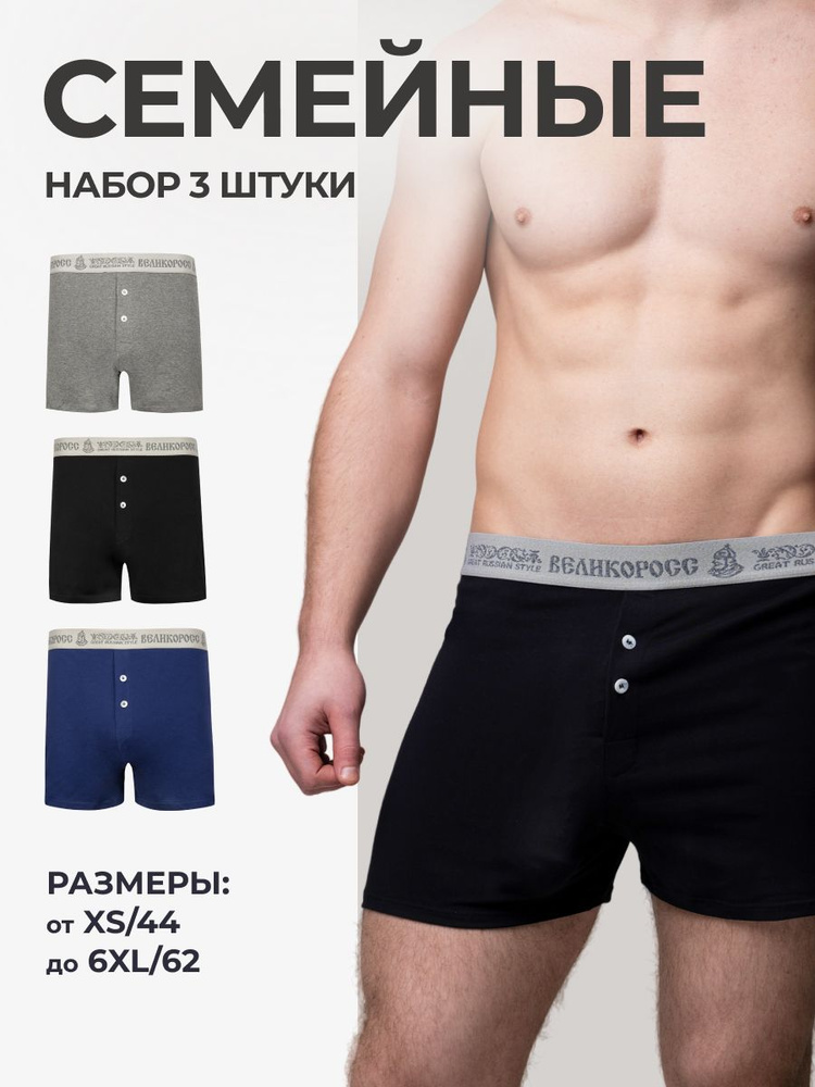 Комплект трусов шорты Великоросс, 3 шт #1