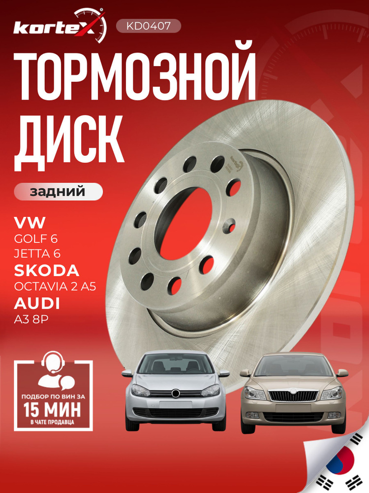 Тормозной диск DF7911 задний левый/правый, Ауди A3, Шкода Карок, Октавия, Йети, Фольксваген Гольф, Джетта #1