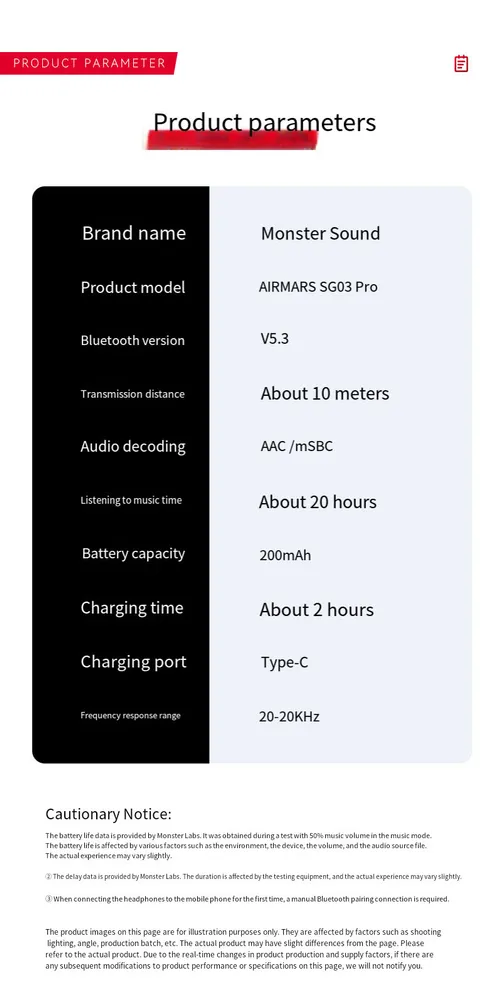 Monster SG03 PRO Беспроводные Наушники С Шумоподавлением Для IPhone И Телефонов Android, Новый Продукт #16