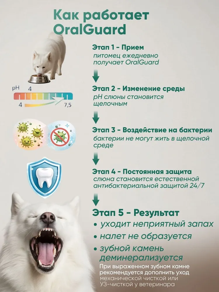 OralGuard Granules для собак от запаха из пасти, зубного камня и налета, порошок в корм, вариант, фото 5