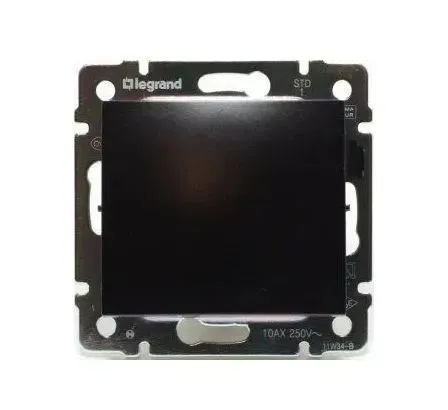 Переключатель одноклавишный проходной на 2 направления Le grand Valena (Черный) арт 770306; 1шт