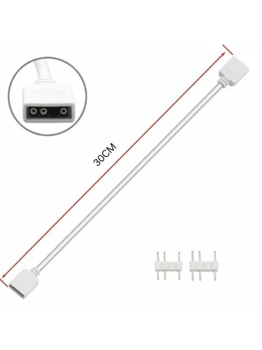 Удлинитель кабеля EPS 4-pin/3-pin fan, 0.28 м, белый