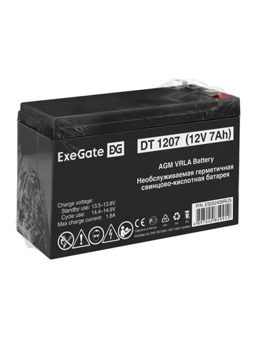 ExeGate ES252436RUS Батарея DT 1207/EXS1270 (12V 7Ah), клеммы F1
