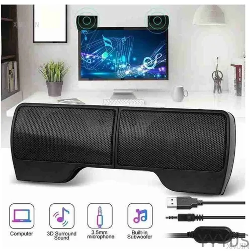 Стерео колонки с зажимом 2*3 Вт. питание от USB, портативнаяXMJIN