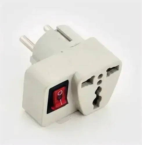 Вилка-переходник для американской вилки с выключателем 16А 250В