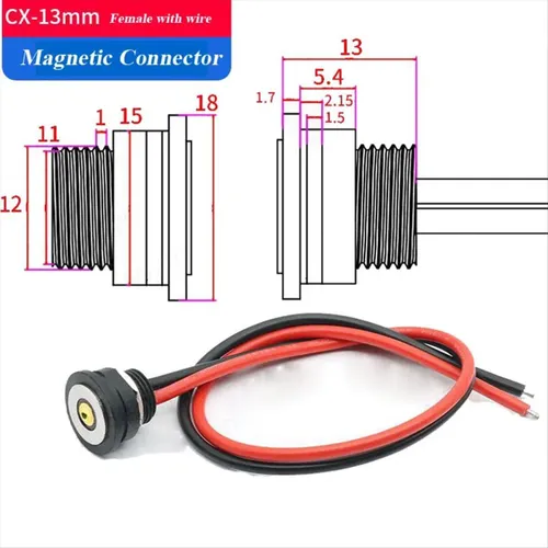 10A Магнитный разъем для зарядки, штекерный разъем, кабель для зарядки (металл + ПВХ)