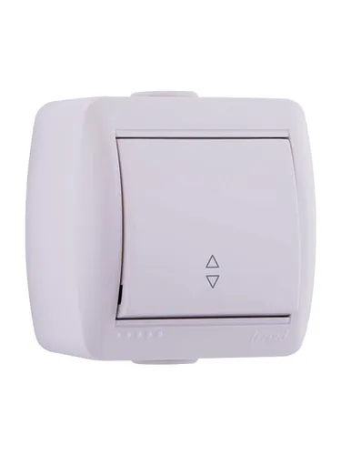 Выключатель Lezard одноклавишный проходной открытой установки Nata белый керамика 710-0200-105