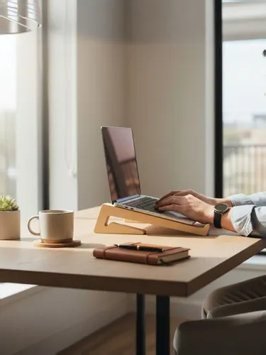 Деревянный подставка-держатель для ноутбука эргономичный настольный лэптоп-стойка из берёзовой фанер