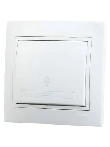 Lezard MIRA Выключатель проходной белый с белой вставкой