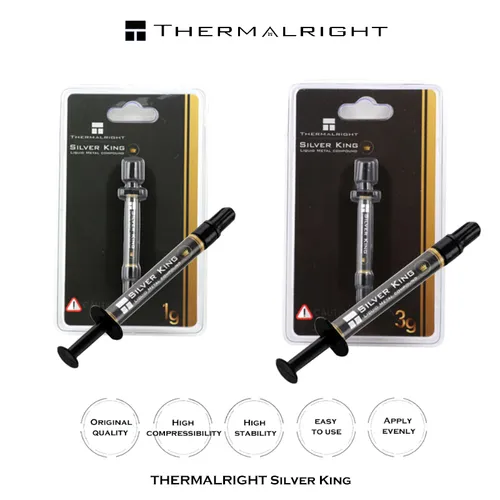 Thermalright Silver King 1г Термопаста на основе силикона Жидкий металлический состав 79 Вт/м-к Для