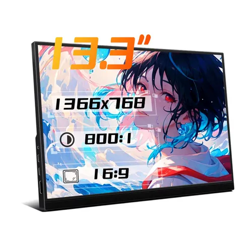 13.3" Монитор 13.3 1633X768 Non-Touch, черный