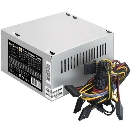 ExeGate EX292145RUS-PC Блок питания 650W CP650 (ATX, PC, 8cm fan, 24pin, (4+4)pin, PCI-E, 3xSATA, 2x