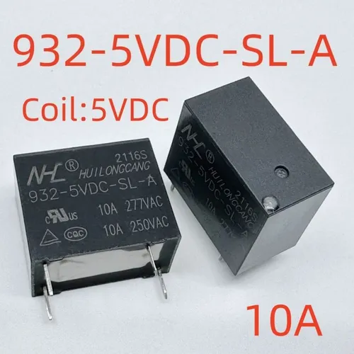 3 штуки Реле 932-5VDC-SL-A: 4 контакта, 10А, 5В постоянного тока, для умного дома и промышленности