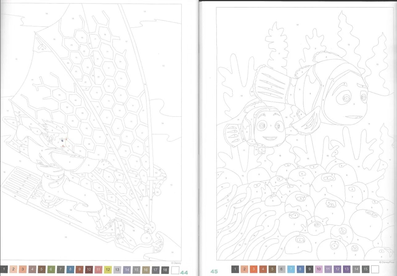 Раскраска по номерам Coloriages au numero Disney - LES GRANDS CLASSIQUES - AU NUMERO, 128стр.