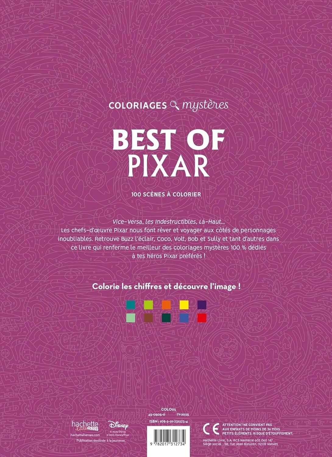 Раскраска по номерам Coloriages mysteres Disney - Best of Pixar, 128стр.