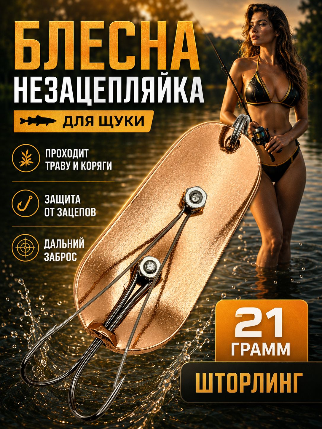 Блесна незацепляйка шторлинг на щуку и судака