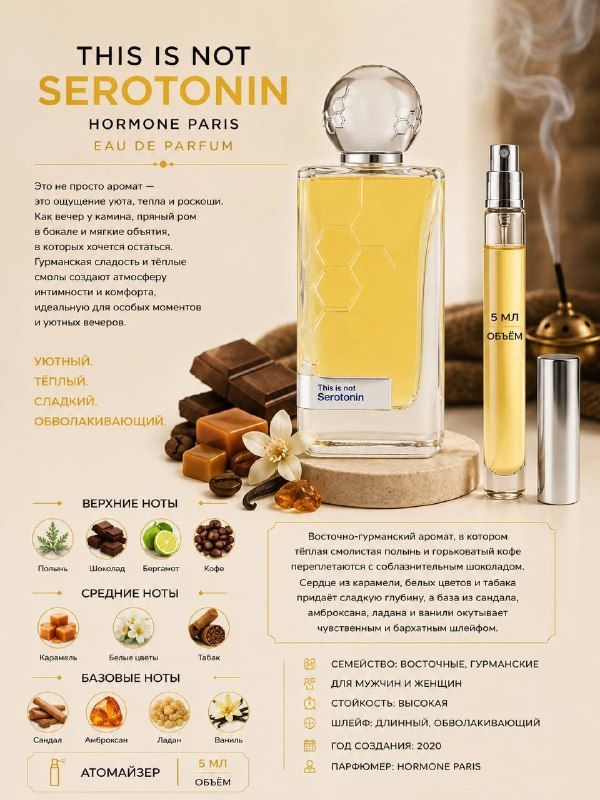 Hormone Paris Serotonin Духи унисекс 5 мл Отливант купить