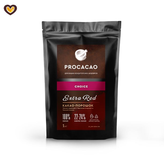 Какао-порошок Extra Red 22/24 1кг PROCACAO CHOICE (brute)