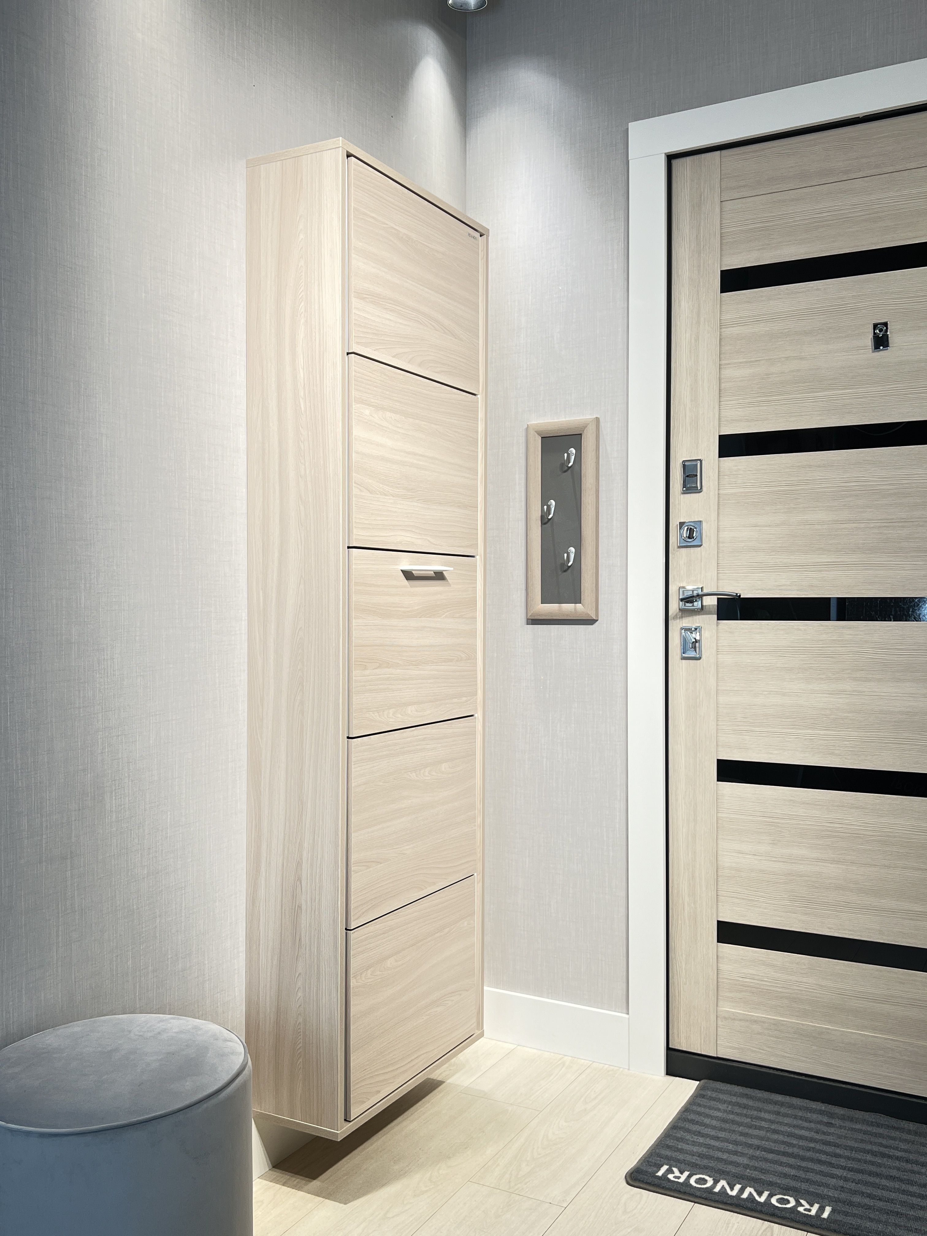 ОбувницавприхожуюIRONNORIЛайт5секций,ЯсеньШимо,профильбелый,171x54.5x20см