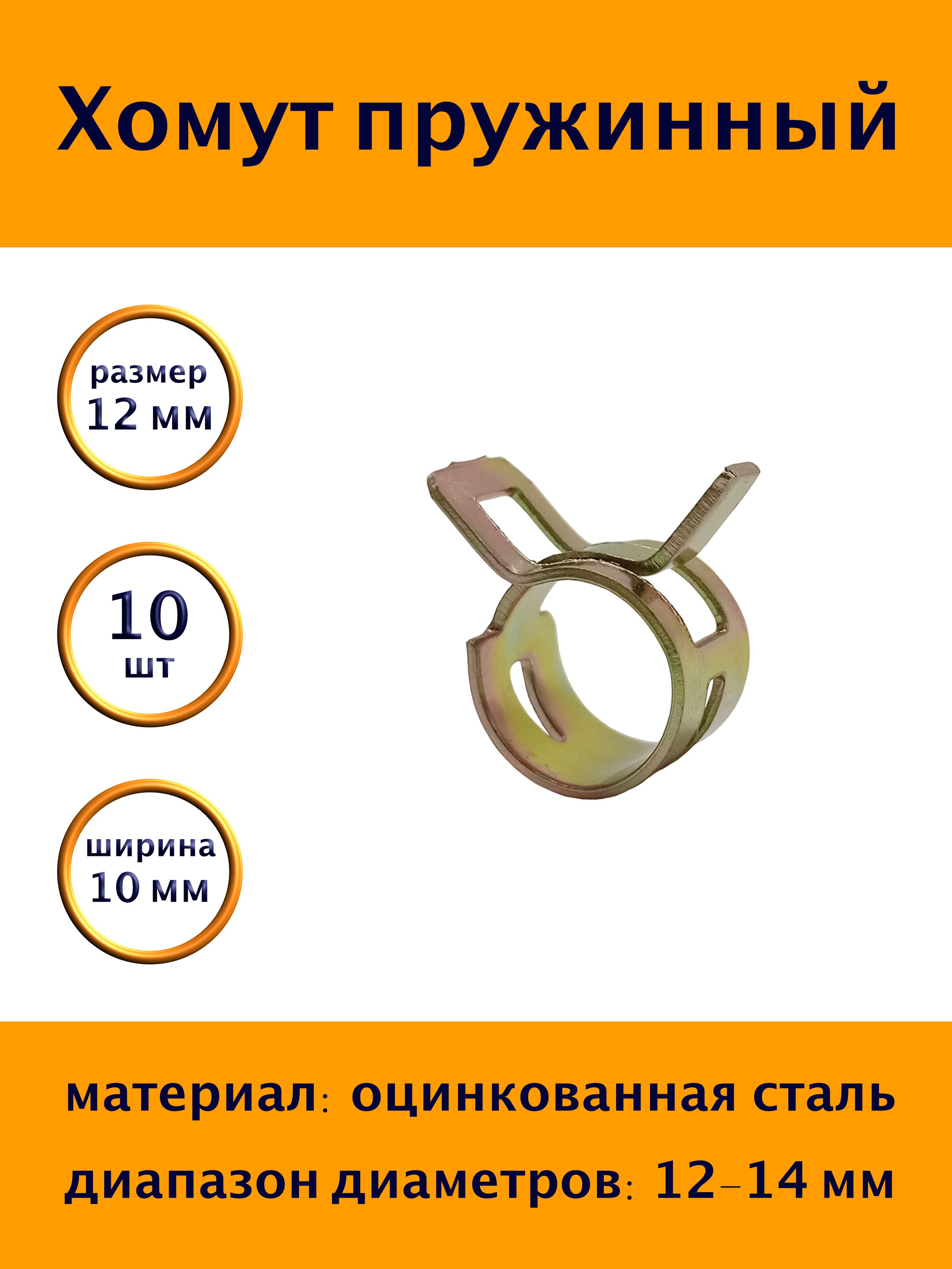 Хомут 12/10 пружинный Политехник оцинковка