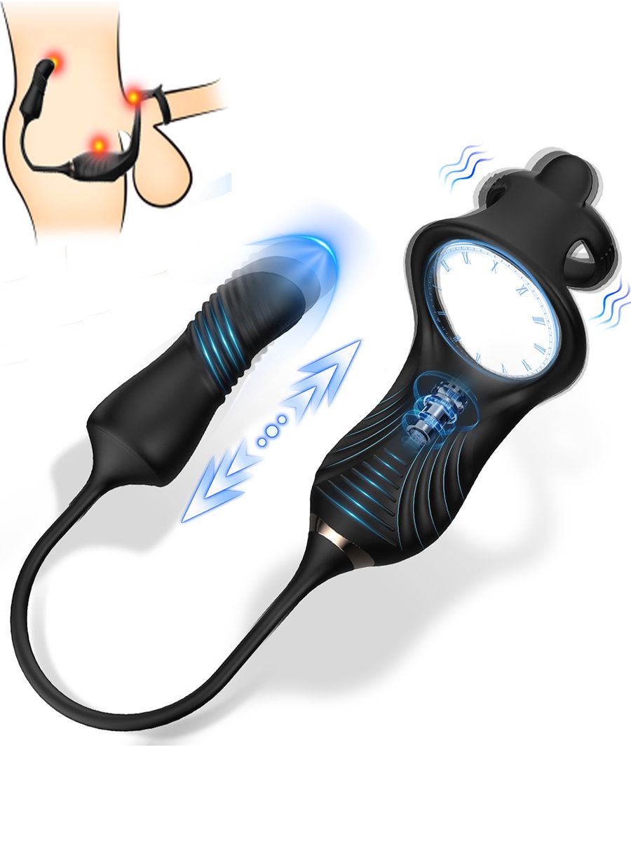 Массажерпростатысвибрацией,эрекционнымкольцом,сексигрушкадлямужчин,Двойнойдвигатель