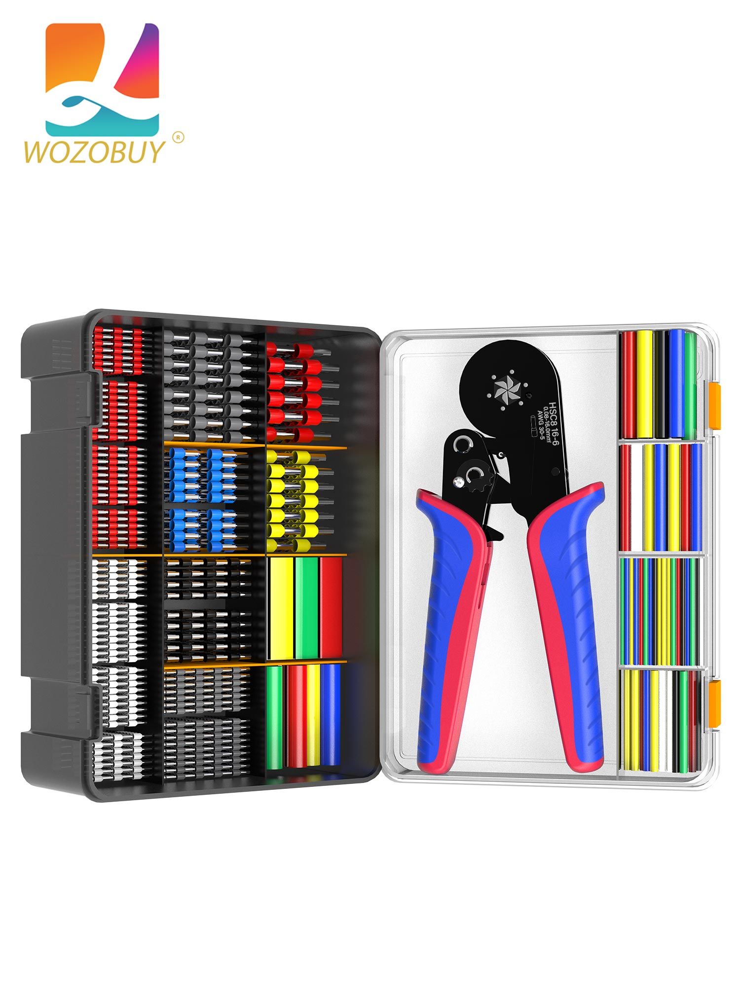 клещиобжимныеНаборинструментовэлектрика:пресс-клещидляобжима16-60.08-16mm+2750наконечниковдляизолированныхпроводов+250термоусадочныхтрубок+изысканнуюподарочнуюкоробку.