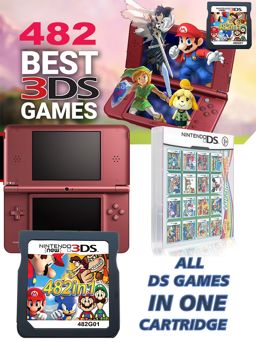 Игровой картридж 482 IN 1 комбинированные игры для Nintendo 3DS