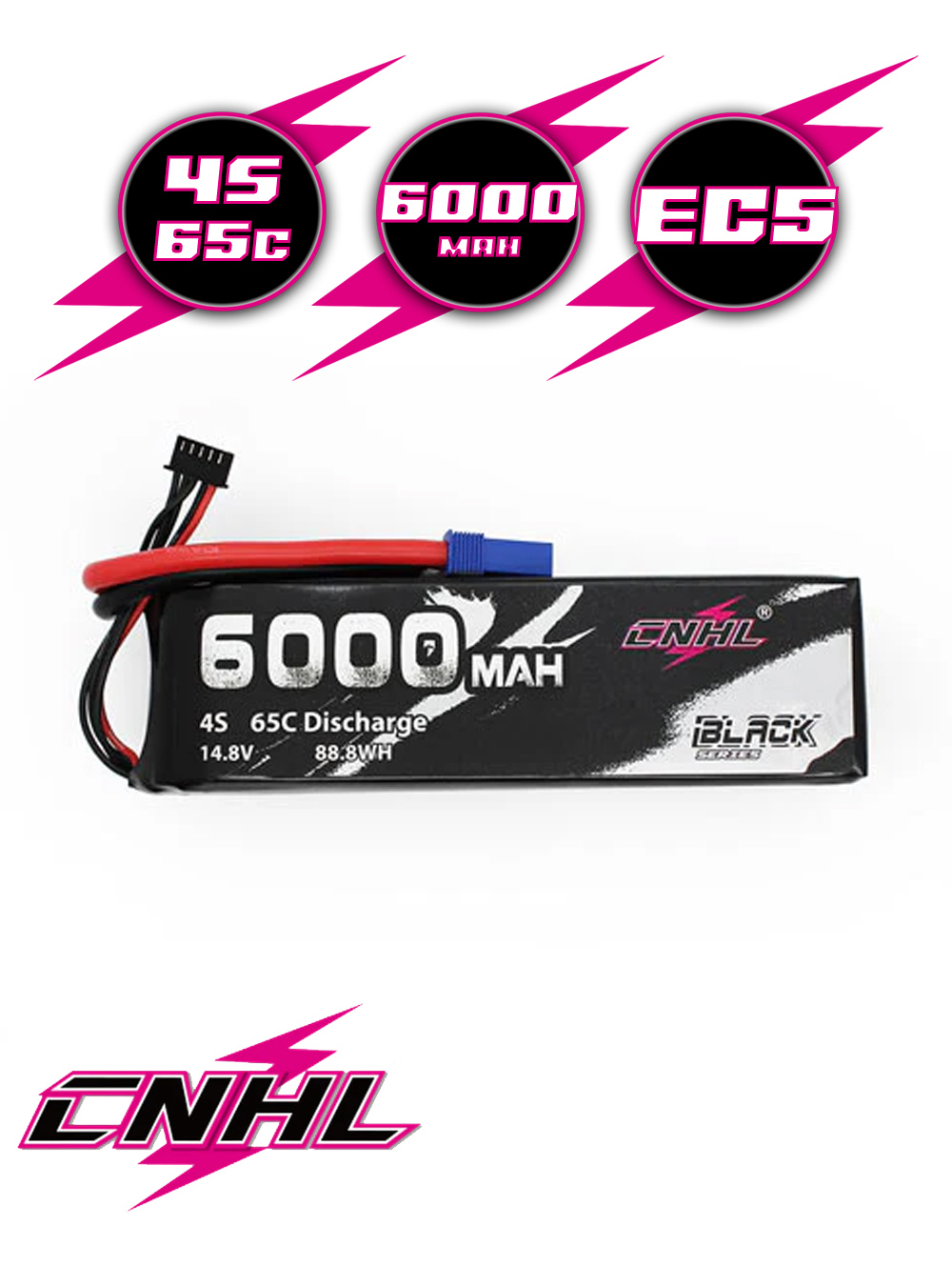 CNHL 4S 14.8V 6000mAh 65C EC5 Lipo Battery