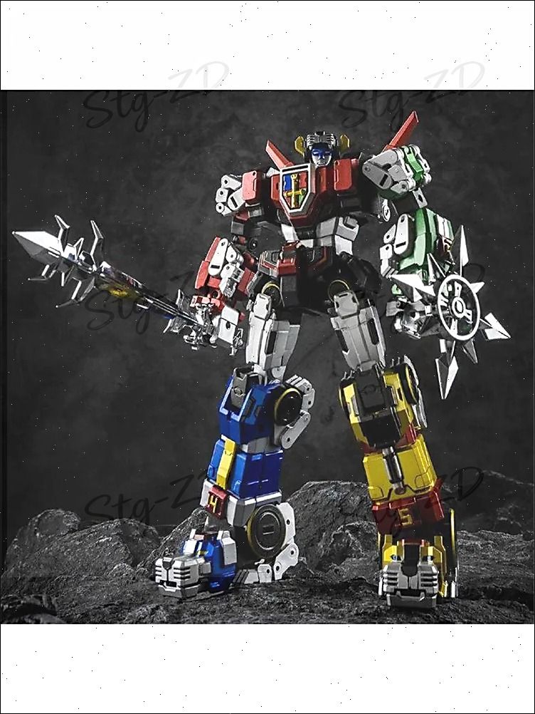 МодельVoltron(ЦарьЗверей)изсплаватрансформирующийсяробот5львов,металлический/позолотойцвет,смечомищитом,коллекционнаяфигурка