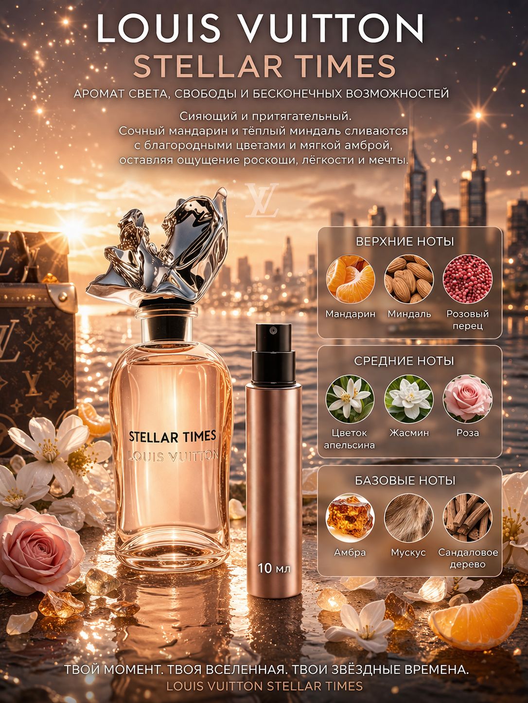 Louis Vuitton Stellar Times Женская парфюмерная вода 10 мл Отливант купить