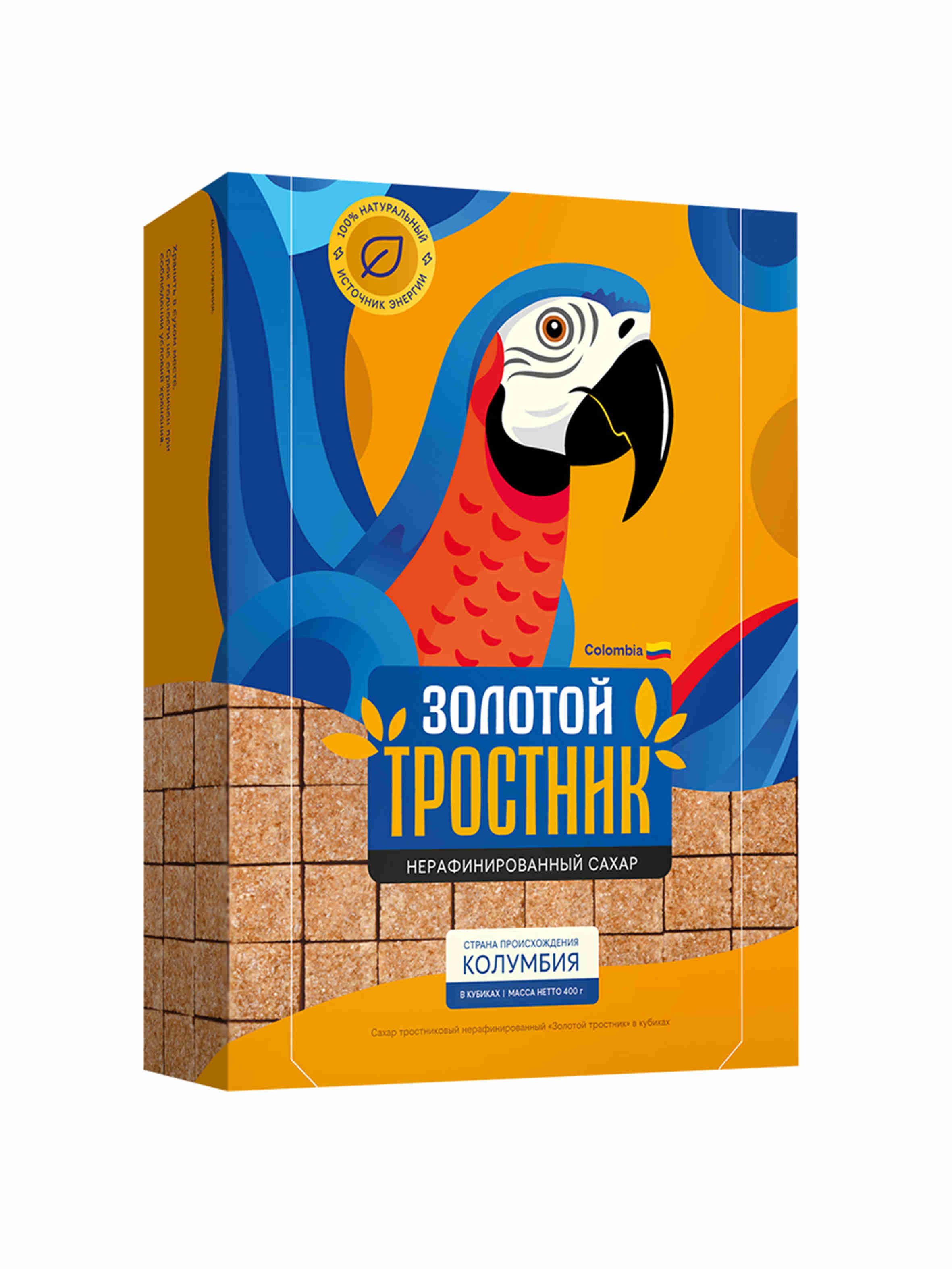 Золотой тростник Сахар Тростниковый Кусковой 400г. 1шт.