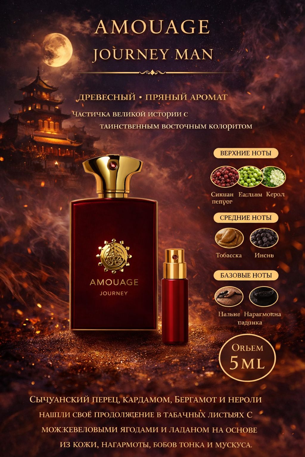 AMOUAGE Journey Парфюмерная вода для мужчин 5 мл Отливант купить