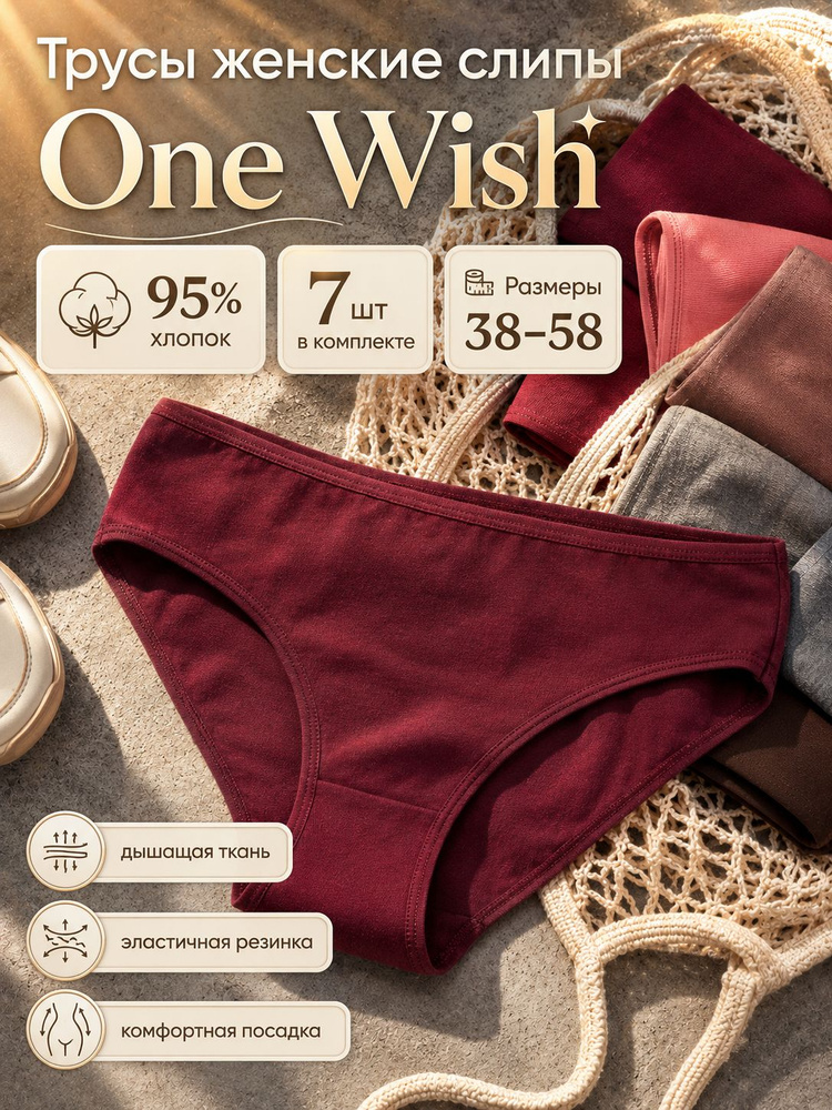 Комплект трусов слипы OneWish Нижнее белье, 7 шт #1