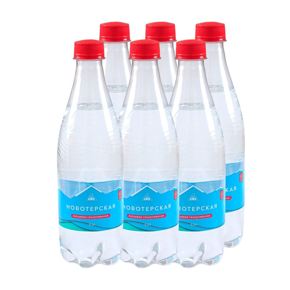 Вода газированная Новотерская Питьевая в бутылках 0,5 л, упаковка 6 шт х 0,5 л  #1