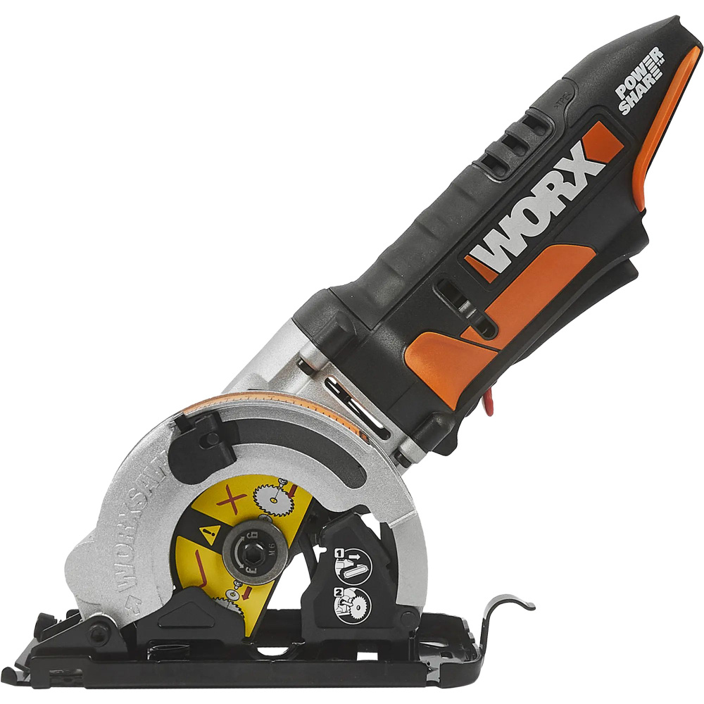 Мини-пила циркулярная аккумуляторная Worx WX527.9, 20 В Li-ion, 85 мм ...