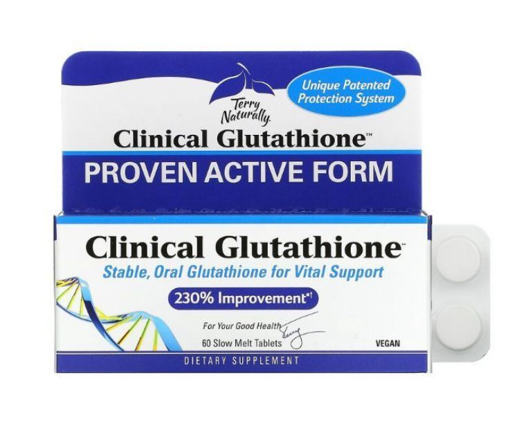Clinical Glutathione,глутатион , Terry Naturally, 60 медленно ...