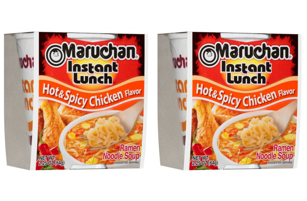 Maruchan Лапша быстрого приготовления Инстант Ланч со вкусом острой курицы, 64 г, 2 шт  #1