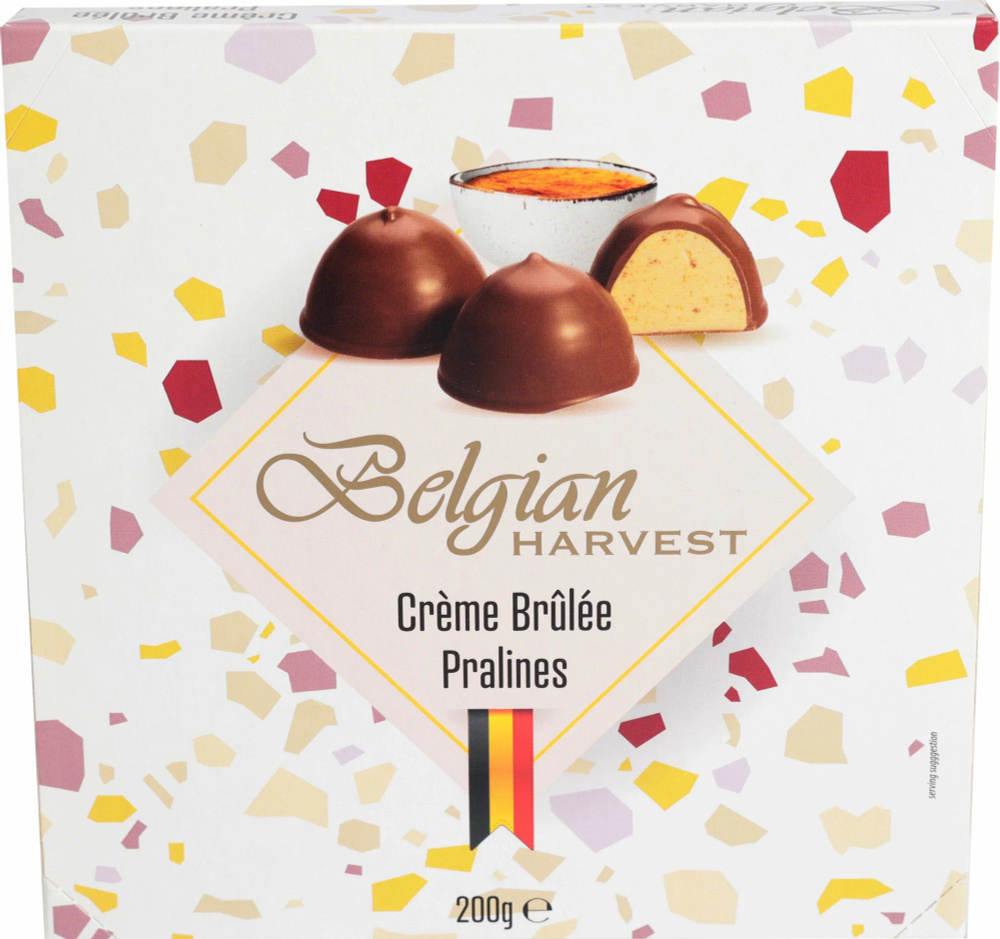 Конфеты шоколадные с начинкой крем-брюле, 200 гр., Belgian Harvest ...